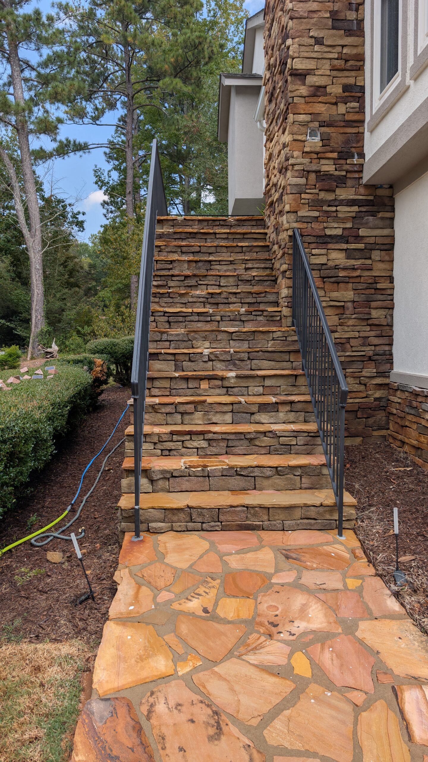 Clean Flagstone Walkway After Soft Wash