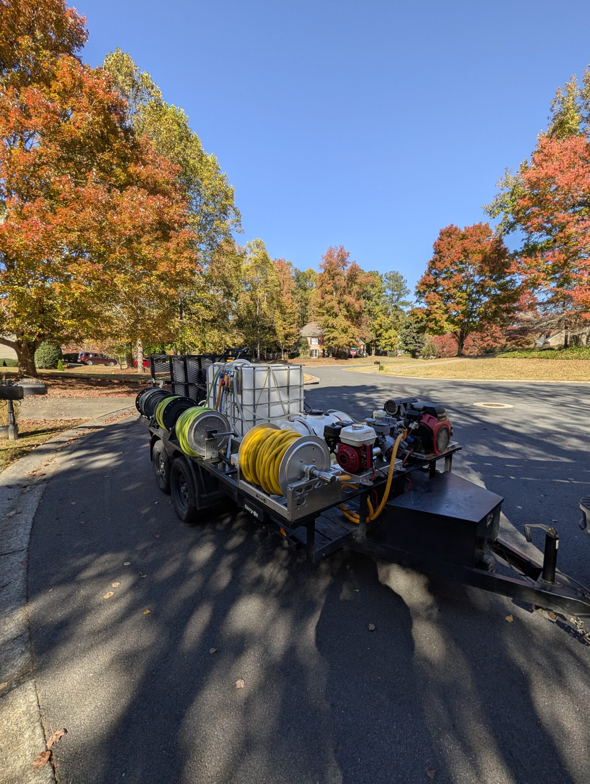 Professional pressure washing using a rotary surface cleaner
