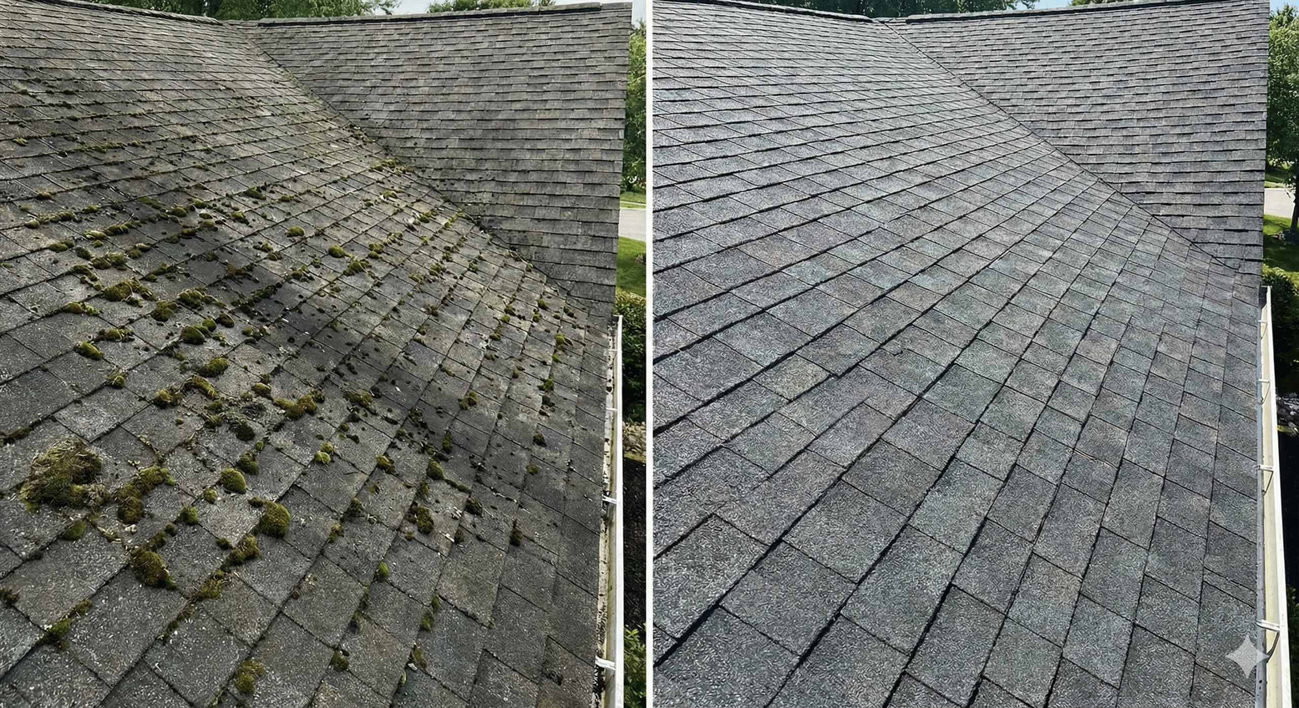 Roof Washing Before After