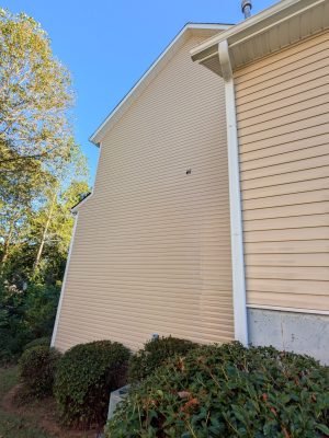 Clean house siding after soft wash